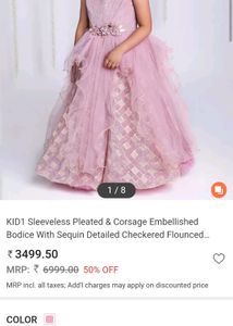 B'day Party Long Frock For Kids