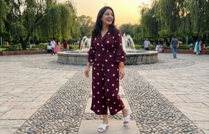 Maroon Polka Dot Jumpsuit