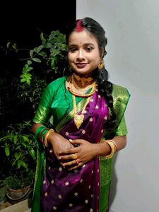 Green &amp; Purple Banarasi Saree