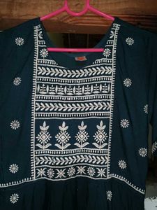 Embroidered Teal Ethnic Gown