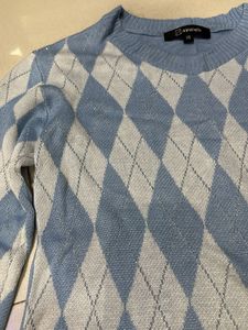 Light Blue Argyle Sweater