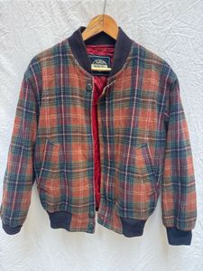 Vintage Plaid Bomber Jacket