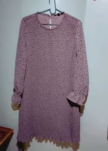 Combo: Polka Dot Dress and Crochet top🤎🩶