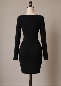 Elegant Black Knit Dress