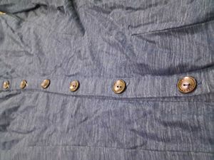 Blue Button-Down Skirt