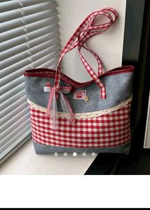 Cute Cherry Gingham Tote Bag Savana