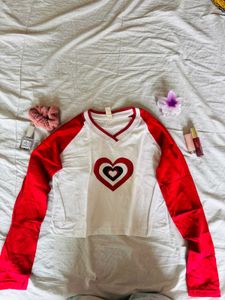 Red Heart Long Sleeve Top