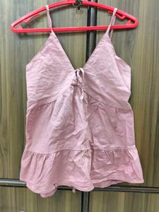Pink Ruffle Top / peplum