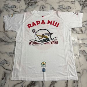 White &amp; Red Rapa Nui T-Shirt
