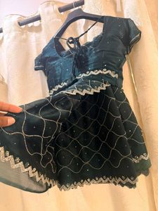 Stunning Jimmy Choo Peacock Blue Handwork Saree