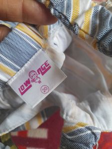 Striped Romper with Flower Detail