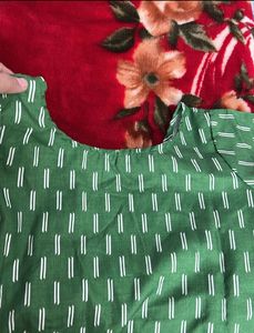 Green Printed Kurta