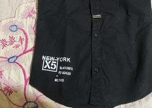 Black Stylish Cotton Shirt For 4 To 6 Years Boy
