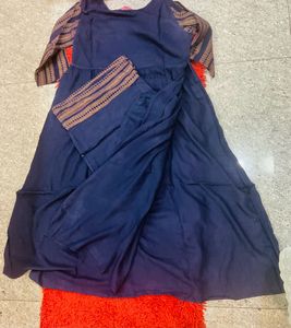 Elegant Blue  Naira cut Kurta Palazzo Set