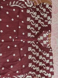 Maroon Printed Nightgown