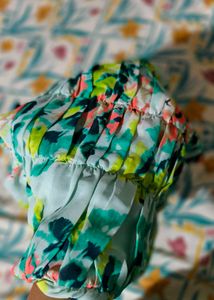 Chic Floral Ruched  Top