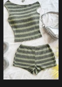 Newme (with tag) one shoulder striped Co ord set