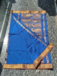 Royal Blue Silk Saree with Paisley