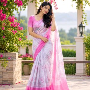 Soft Floral Printed Georgette Saree for Women
