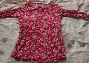 Red Colour Short Top