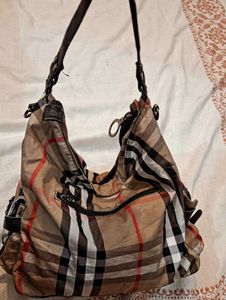 Designer Plaid Hobo Bag