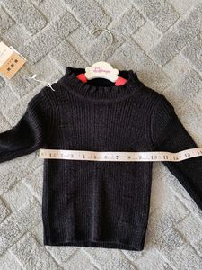 Girls Black Knit Sweater