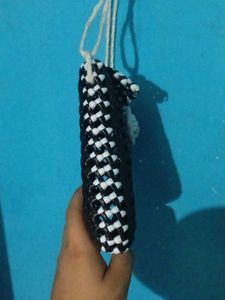 Stylish Black &amp; White Beaded Bag