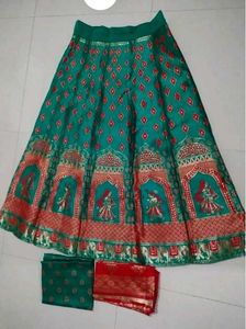 Blue Brocade Lehenga Choli Set