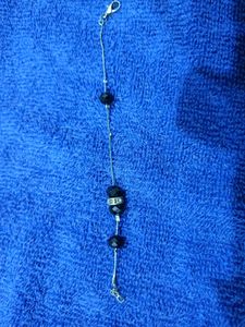 Metal Bracelets Two And One Balck Bead With Chain Bracelet