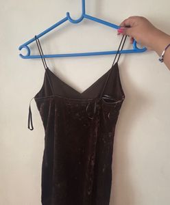 Velvet Spaghetti Strap Dress