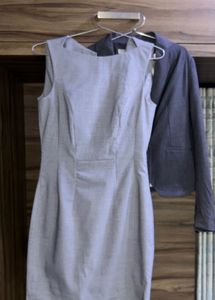 Sleek Grey Sleeveless Sheath Dress