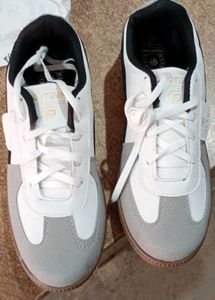 Stylish White & Grey Sneakers