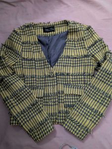 Houndstooth Fringed Jacket