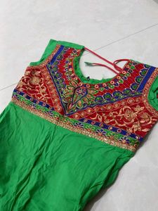 Green Embroidered Anarkali Kurta