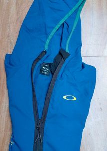 Oakley Men's Blue Zip-Up Hooded Jacket