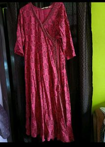 Beautiful Pink Floral Wrap Dress