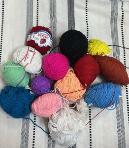 Assorted Yarn Skeins for Knitting & Crochet