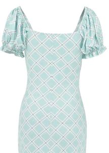 mint checkered mini dress