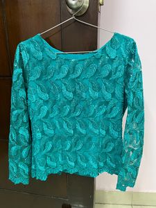 Beautiful Lace Top With Net Sleeves + Lining