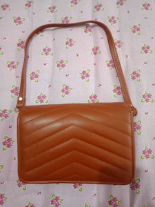 Stylish Brown Quilted Crossbody Bag