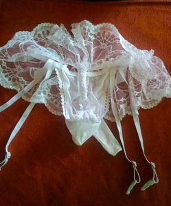 Men's lace thong sexy with garter .