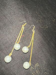 Elegant Drop Earrings with Grey Beads