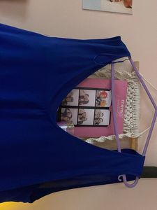 V-Neck Sleeveless Royal Blue Top