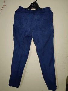 Cotton Blue Casual Pants
