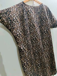 Leopard Print Short Sleeve Dress