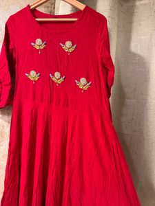 Rose Pink Embroidered Full Gown- Bust- 38/40