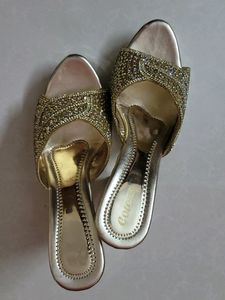 Golden Platform Heels- Price Drop