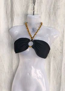 12410. Chic Bikini Top with Gold Chain