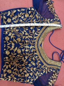 1-TimeUsed OrangeLehengaWithNavyBlueBlouse&amp;Dupat