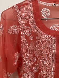 Pink Chikankari Kurta